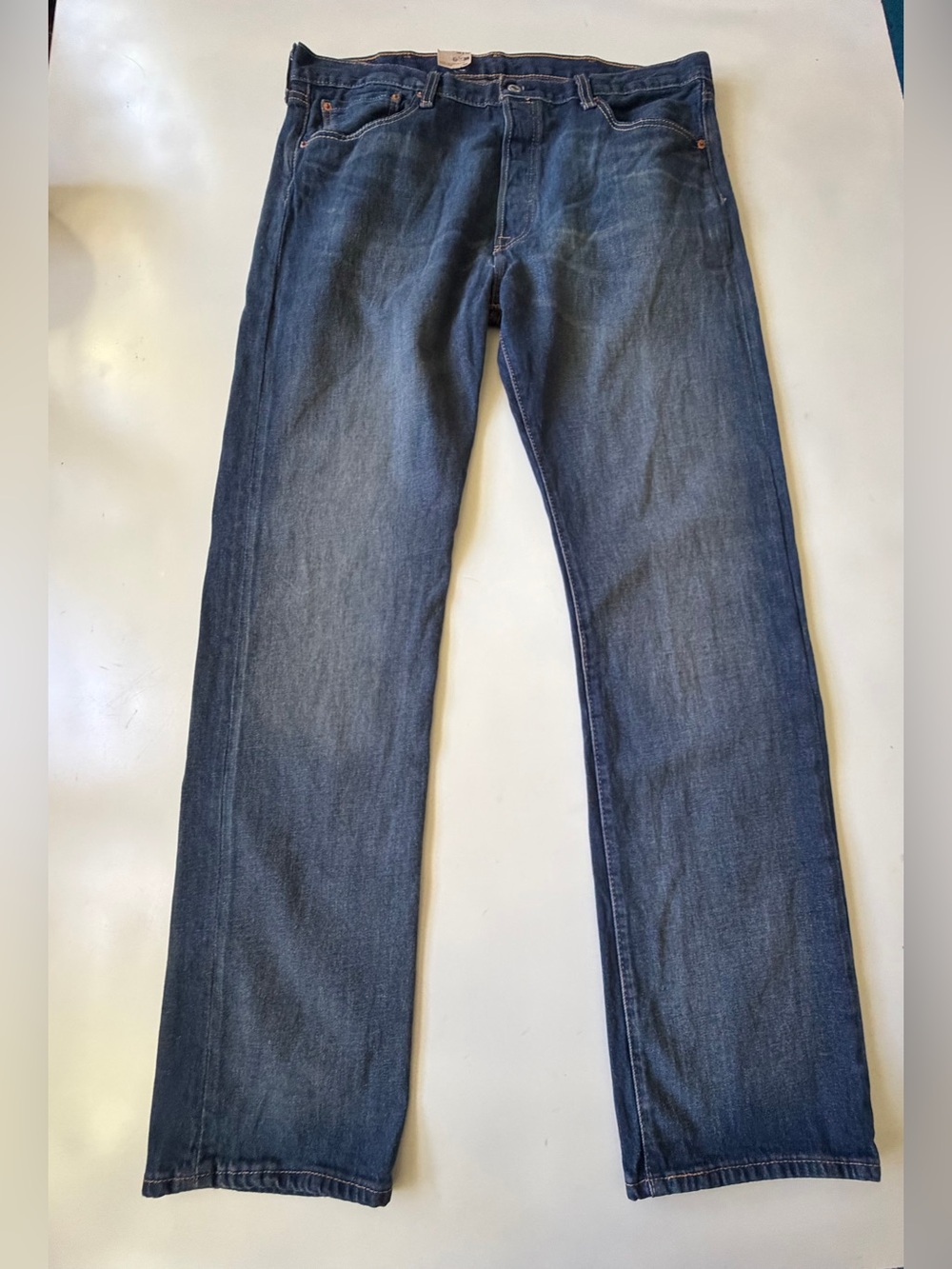 Levis 501 38X34 Original Straight Leg Mens Medium Stonewash Denim Jeans
